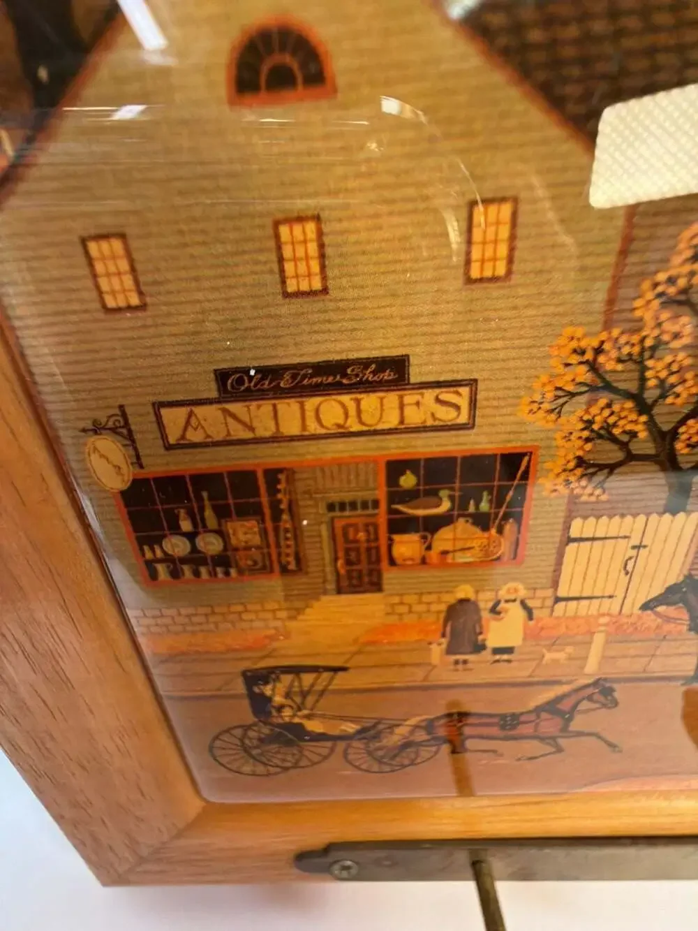 Charles Wysocki Village Scene Wooden Wall Key Hook Holder